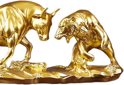 Clash of Market Titans™ – Bear and Bull Statue (Gold Edition)
