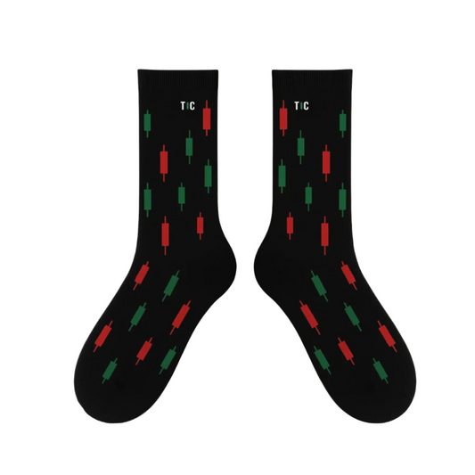 Black forex socks with candlestick pattern – Candle Drip™